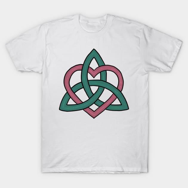 Celtic Knot Heart (sparkle) T-Shirt by Serene Twilight